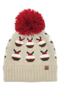 Christmas Holiday Beanie with Yarn Pom-WCB120188