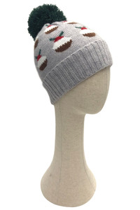 Christmas Holiday Beanie with Yarn Pom-WCB120188