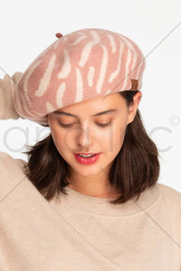 C.C Zebra Wool Beret Beanie-BR-10