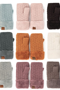 C.C SMOCKING STITCH FINGERLESS GLOVES-FLG-2080