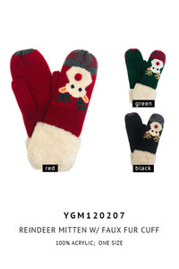 REINDEER MITTEN WITH CUFF-YGM120207