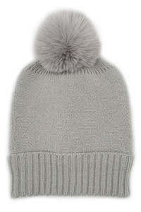 Solid Color Knit Beanie with Pom-WCB120102