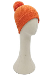 Solid Color Knit Beanie with Pom-WCB120102