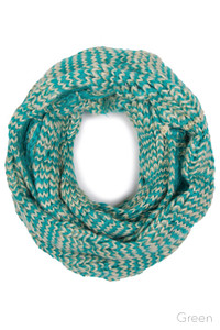 TWO TONE KNIT INFINITY SCARF-KD-046E