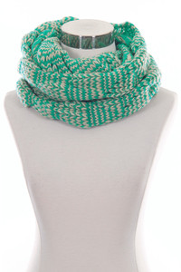 TWO TONE KNIT INFINITY SCARF-KD-046E