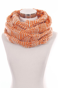 TWO TONE KNIT INFINITY SCARF-KD-046E