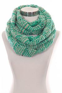 TWO TONE KNIT INFINITY SCARF-KD-046E