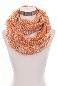 TWO TONE KNIT INFINITY SCARF-KD-046E