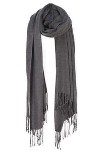 SOLID FRINGE OBLONG SCARF-ZS-127