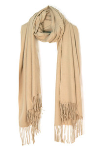 SOLID FRINGE OBLONG SCARF-ZS-127