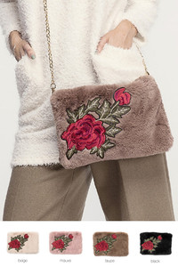 C.C ROSE PATCH CLUTCH SHOULDER BAG-BG-813