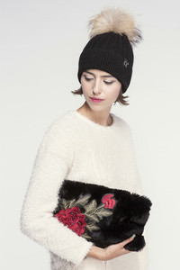 C.C ROSE PATCH CLUTCH SHOULDER BAG-BG-813