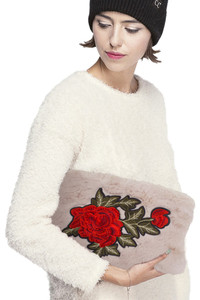 C.C ROSE PATCH CLUTCH SHOULDER BAG-BG-813