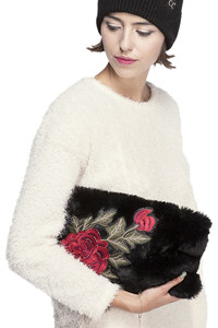 C.C ROSE PATCH CLUTCH SHOULDER BAG-BG-813