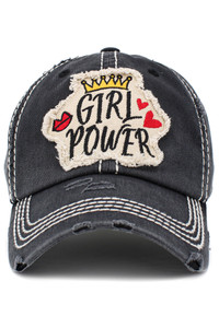 GIRL POWER WASHED VINTAGE CAP-KBV-1407