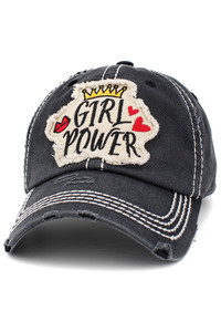 GIRL POWER WASHED VINTAGE CAP-KBV-1407