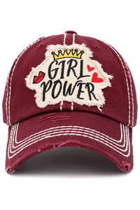 GIRL POWER WASHED VINTAGE CAP-KBV-1407