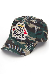 GIRL POWER WASHED VINTAGE CAP-KBV-1407