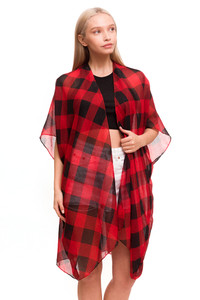 GINGHAM PLAID KIMONO-BAAP3006