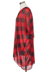 GINGHAM PLAID KIMONO-BAAP3006