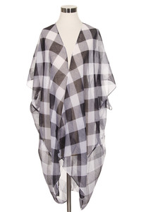 GINGHAM PLAID KIMONO-BAAP3006