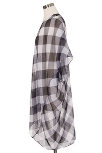 GINGHAM PLAID KIMONO-BAAP3006