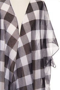 GINGHAM PLAID KIMONO-BAAP3006