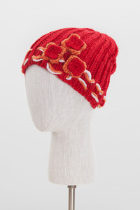 FLOWERS KNIT HAT AND SCARF SET-SK1069 (12pc)