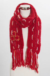 FLOWERS KNIT HAT AND SCARF SET-SK1069 (12pc)