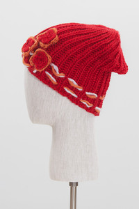 FLOWERS KNIT HAT AND SCARF SET-SK1069 (12pc)
