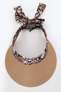 SNAKE PATTERN BOW STRAW VISOR-MH0035