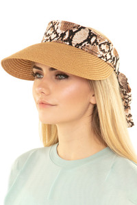 SNAKE PATTERN BOW STRAW VISOR-MH0035