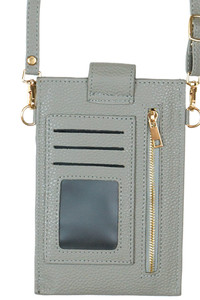 Solid Cellphone Crossbody With Clear Window-MB0132