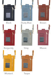 Solid Cellphone Crossbody With Clear Window-MB0132
