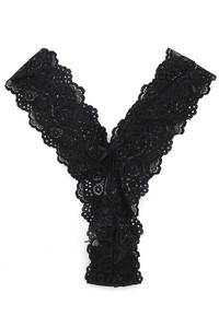 HIGH LACE THONG PANTIES-L2107 (12pc)