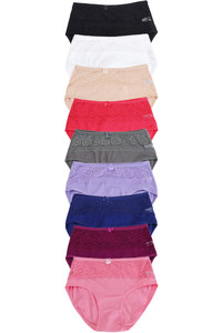 HALF LACE MAMA PANTIES-P2105 (12pc)