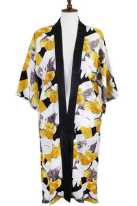TROPICAL PRINT HALF SLEEVE KIMONO-LOF1280