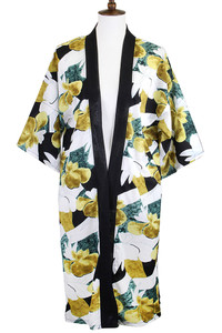 TROPICAL PRINT HALF SLEEVE KIMONO-LOF1280
