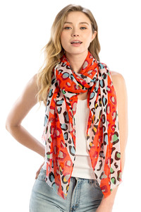 MULTI COLOR LEOPARD PRINT OBLONG SCARF-LOF816