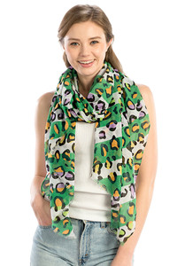 MULTI COLOR LEOPARD PRINT OBLONG SCARF-LOF816
