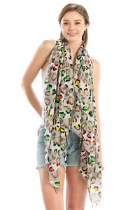 MULTI COLOR LEOPARD PRINT OBLONG SCARF-LOF816