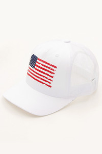 AMERICAN FLAG Flat UV print mesh back baseball cap