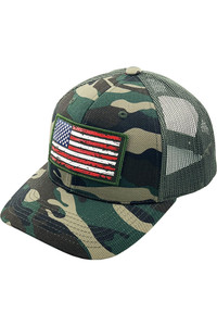 Flag flat UV print patch mesh back American Flag baseball cap