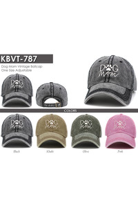 DOG MOM VINTAGE BASEBALL CAP-KBVT-787