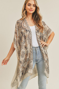 BOHEMIAN PATTERN PRINT KIMONO-MS0214