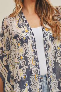 BOHEMIAN PATTERN PRINT KIMONO-MS0214