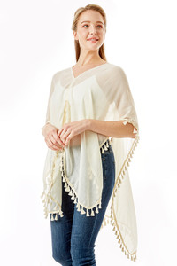 SOLID TASSEL TRIM COVER UP-LOF1279