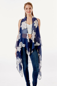 LILY FLORAL CHIFFON VEST COVER UP-LOF1264