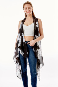 LILY FLORAL CHIFFON VEST COVER UP-LOF1264