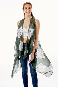 LILY FLORAL CHIFFON VEST COVER UP-LOF1264
